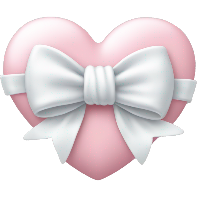 Pastel pink heart with white bow