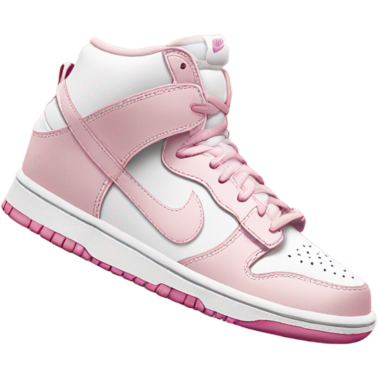 Aesthetic light pink and white Nike dunks