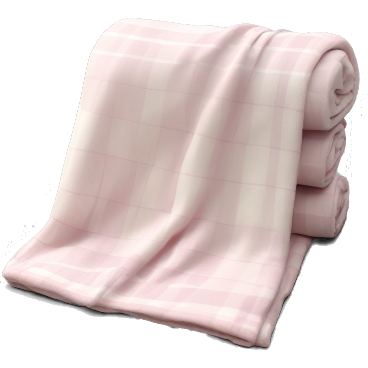 Cute aesthetic light pink plaid folded blanket