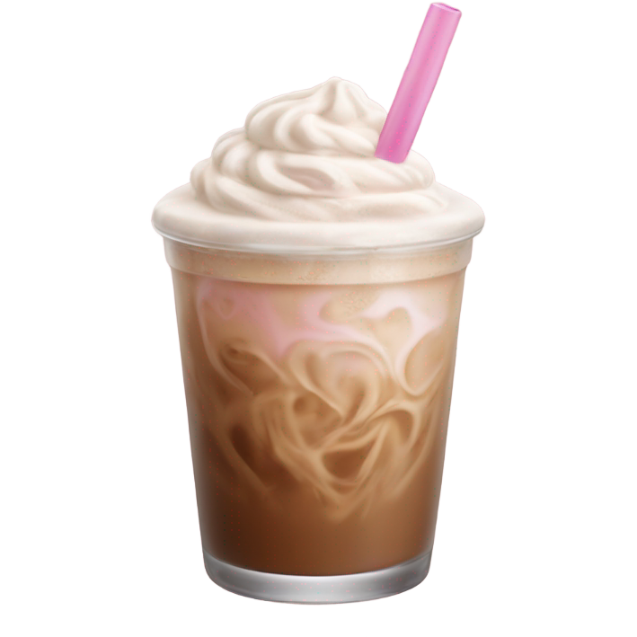 Light pink blended iced coffee