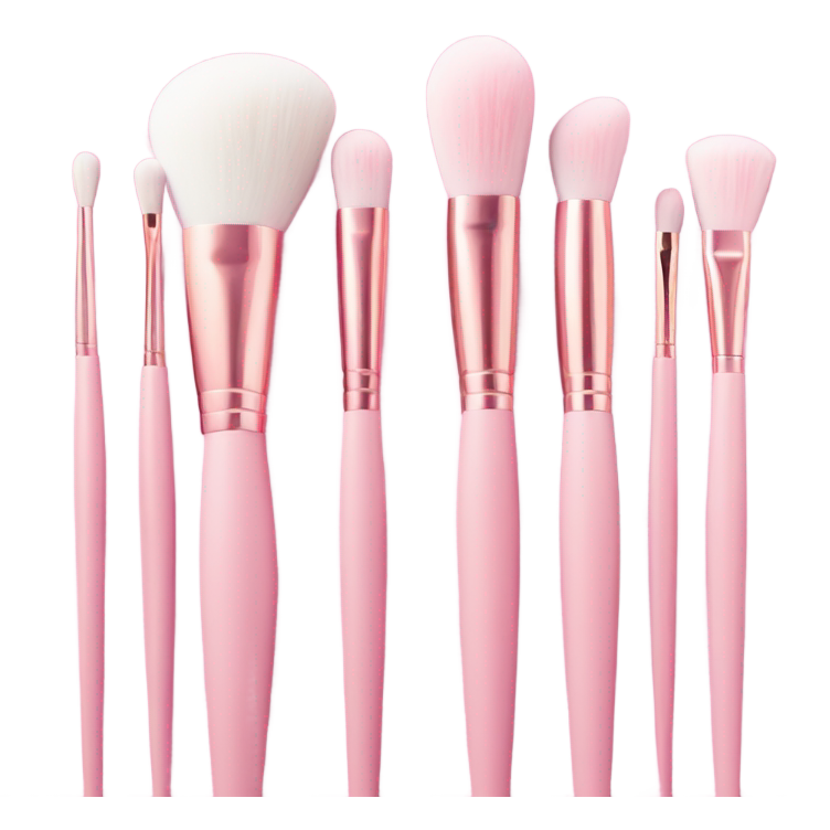 Pink aesthetic makeup brush