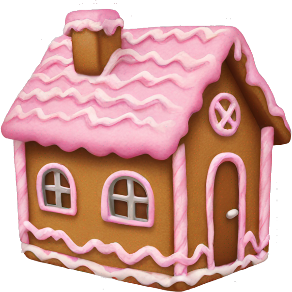 A pink gingerbread house