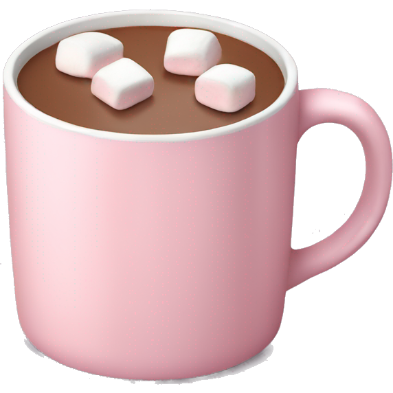 Light Pink mug of hot chocolate with marshmallows