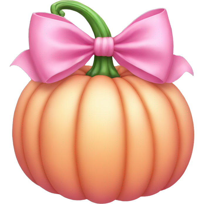 Light pink soft Pumpkin with a pink bow