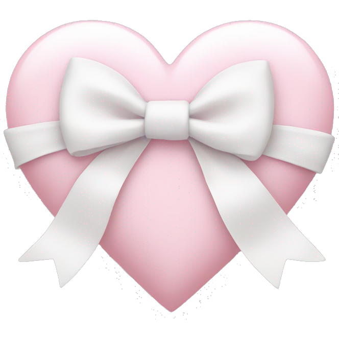 Pastel pink heart with white bow