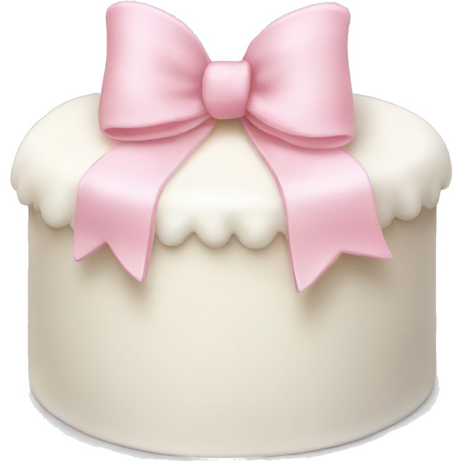 White cake with soft pink bow