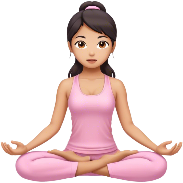 Asian yoga girl light pink clothes