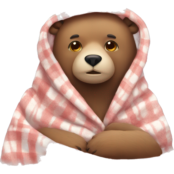 Bear cozy in blanket