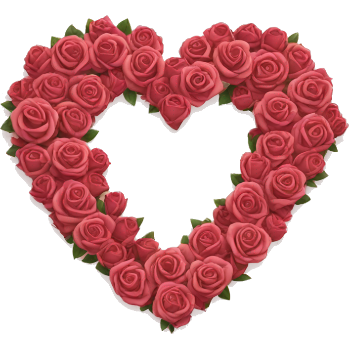 Heart frame made of roses