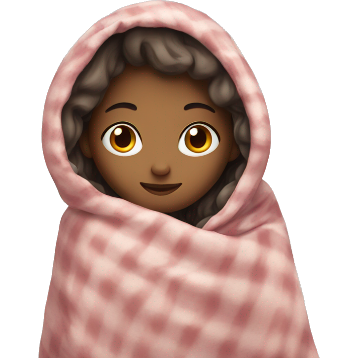 Girl cuddled in blanket