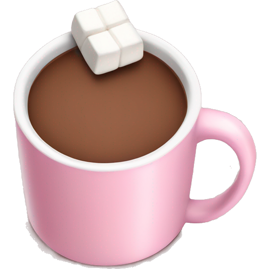 Light Pink mug of hot chocolate with marshmallows