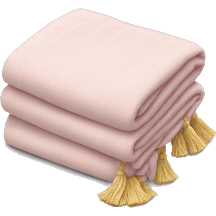 Light pink blanket with tassels, folded
