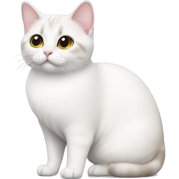 White munchkin cat standing