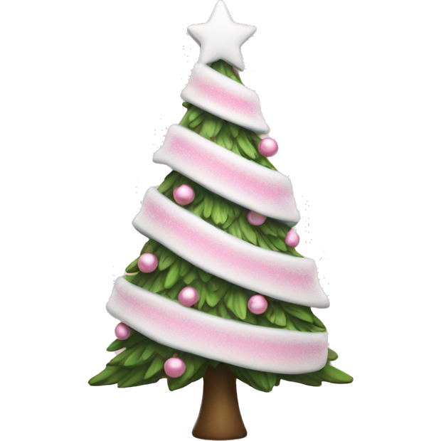 Pink and white christmas tree