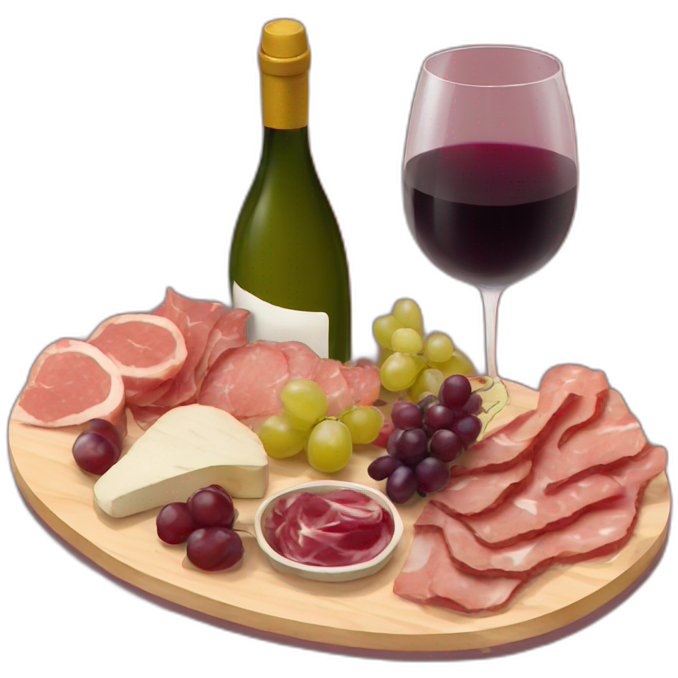 Charcuterie board with wine