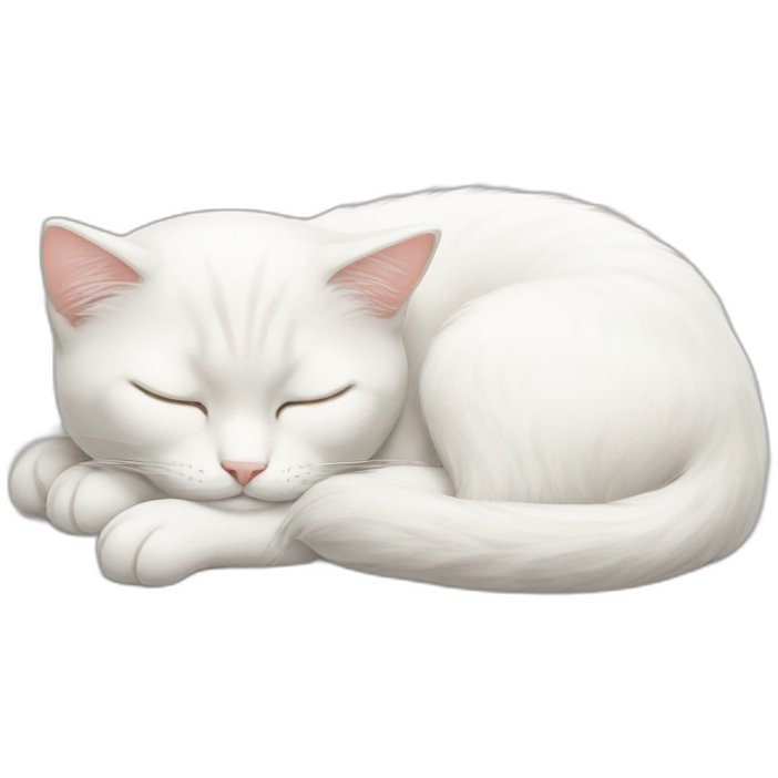 White cat sleeping