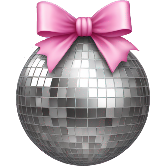 A disco ball with a pink bow on top