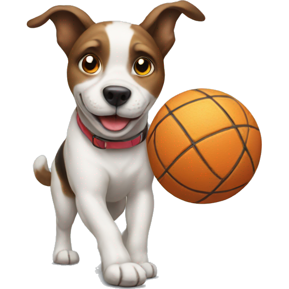 Dog playing with ball