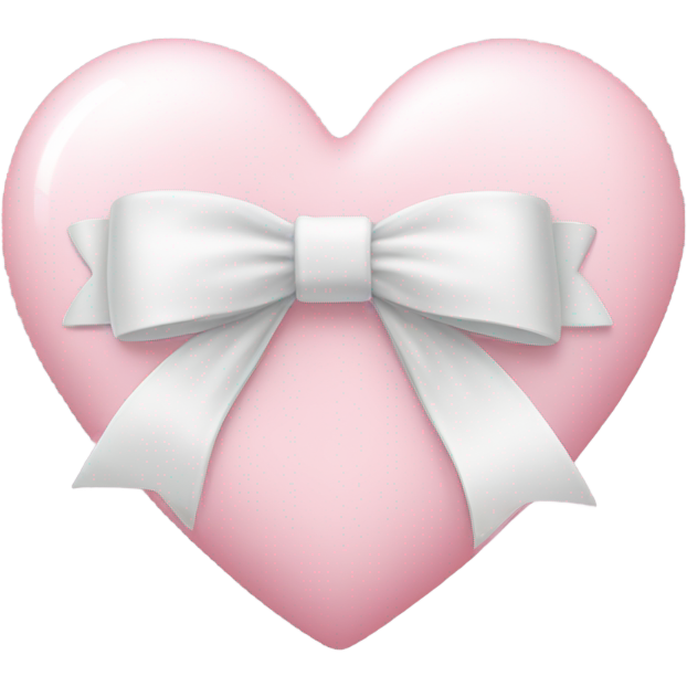 Pastel pink heart with white bow