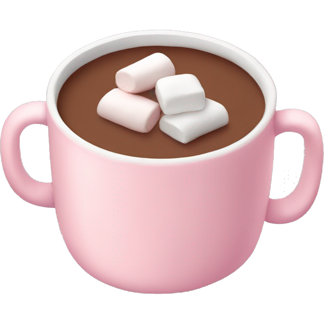 Light Pink mug of hot chocolate with marshmallows