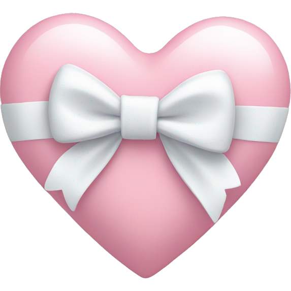 Pastel pink heart with white bow