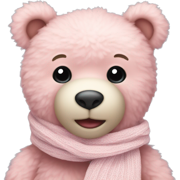 Pastel pink teddy bear with scarf