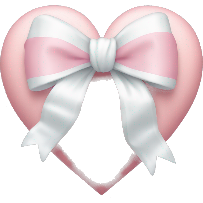 Rococo Pastel pink heart with white bow