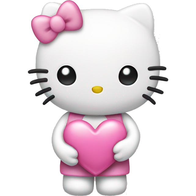 Hello kitty holding pink heart