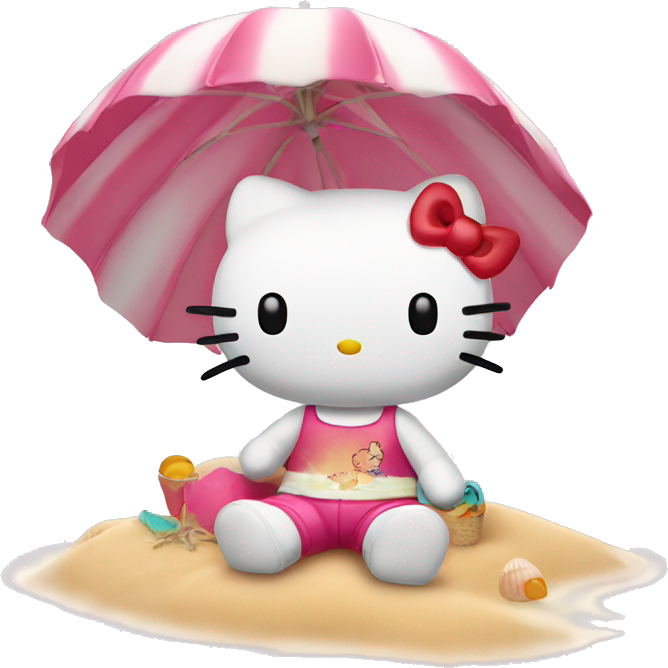 Hello kitty in the beach