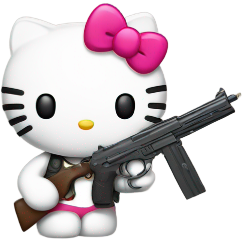 Hello kitty whit a gun