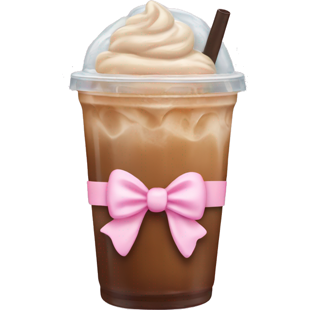 Iced coffee with baby pink bow