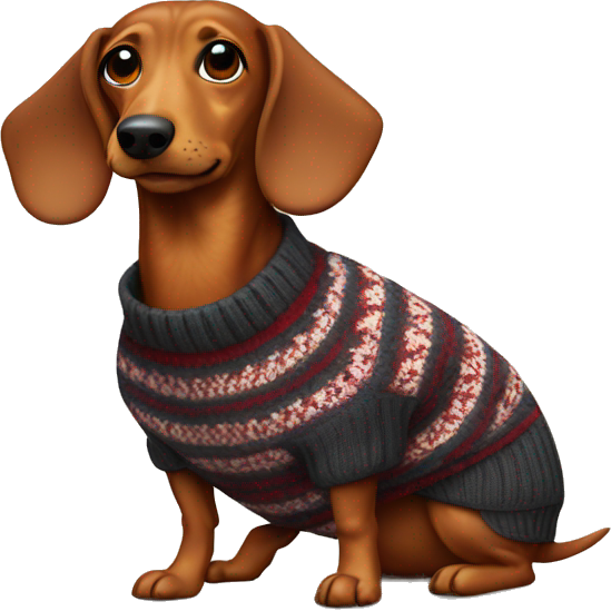 Wiener dog in sweater