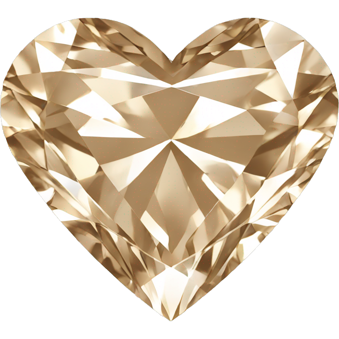 Heart shaped 56 carat beige diamond
