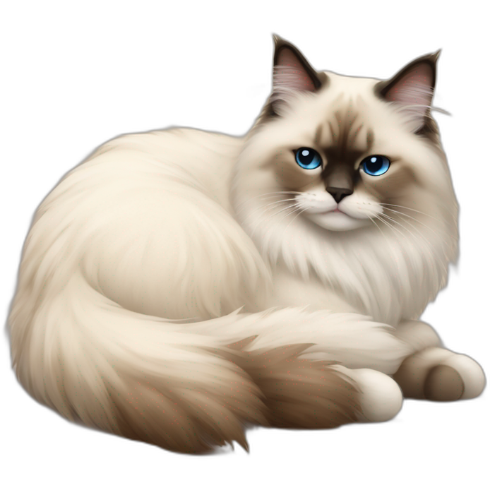 Himalayan ragdoll cat asleep