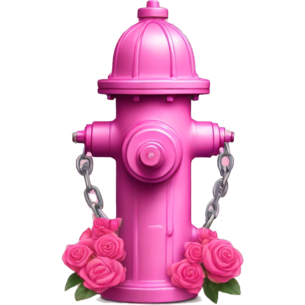 Pink fire hydrant with pink roses