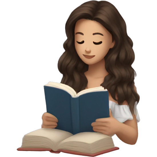 Brunette reading a book cozy aesthetic
