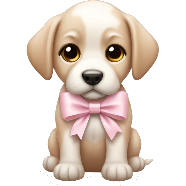 Puppy with pale pink bow