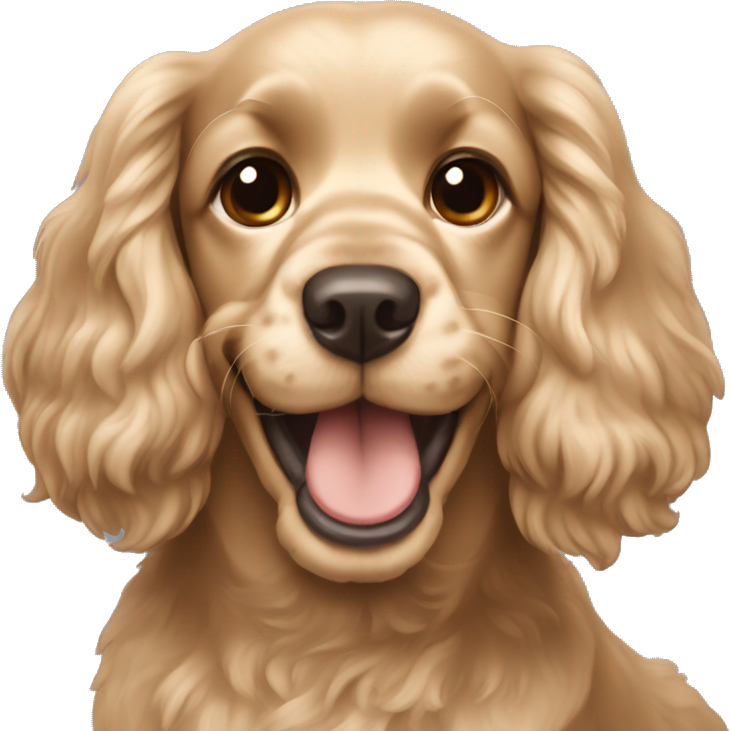 Beige cocker spaniel smiling