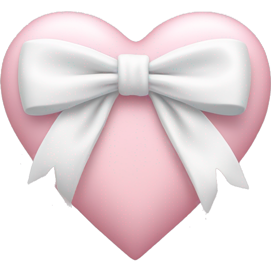 Pastel pink heart with white bow