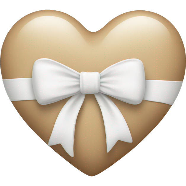 Beige heart with white bow