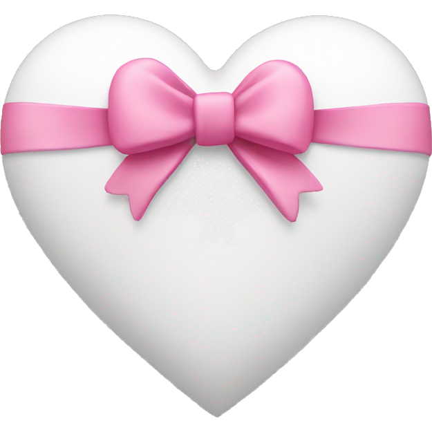 White heart with pink bow around it