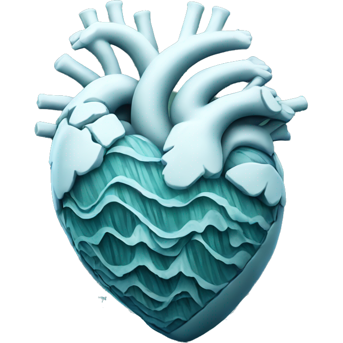 Anatomical heart made of ocean waves