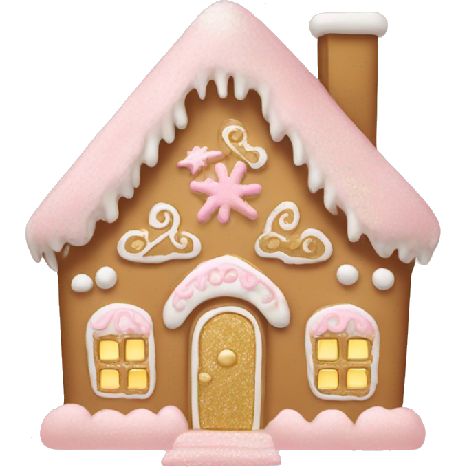 Light pink and gold and white gingerbread house