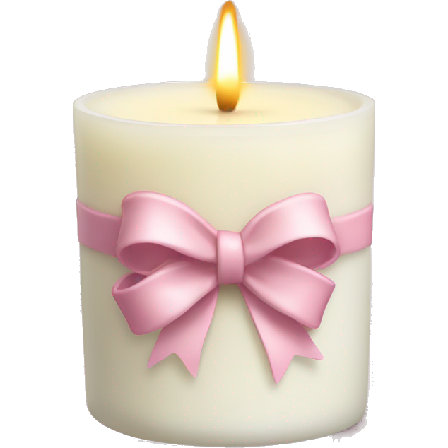 Vanilla scented candle with light pink bow