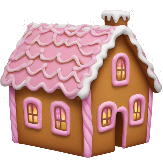 A pink gingerbread house