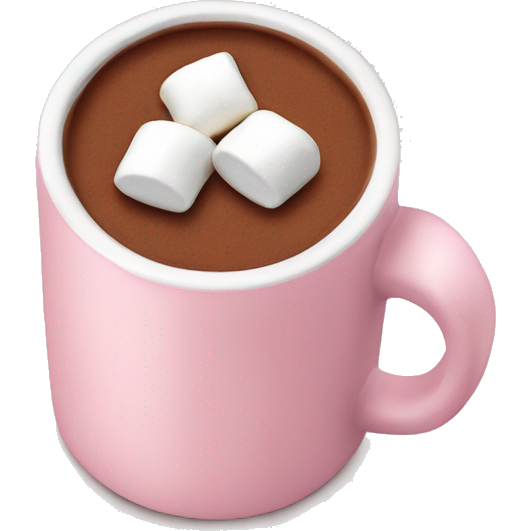 Light Pink mug of hot chocolate with marshmallows