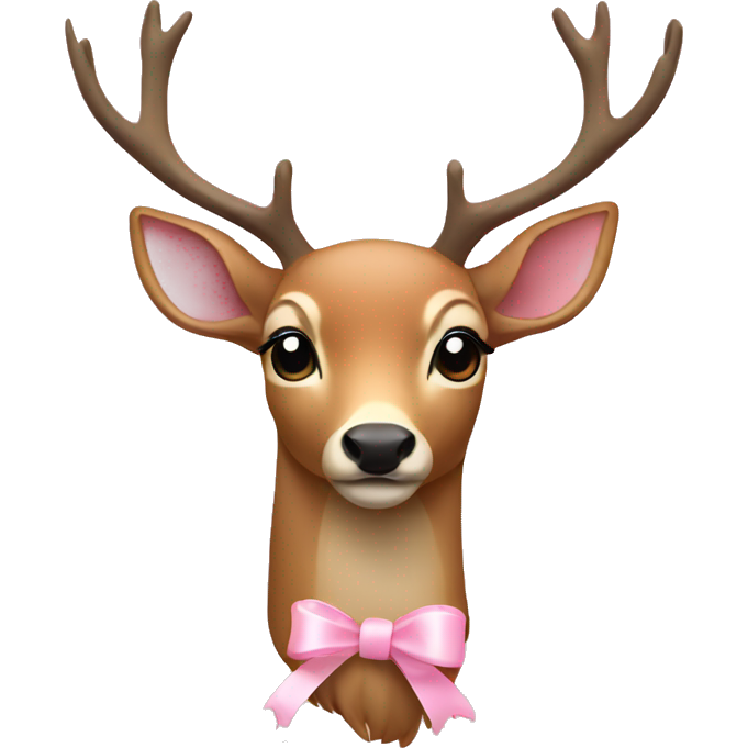 Deer with light pink ribbon