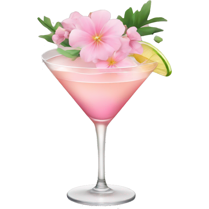 Cocktail with light pink flowers