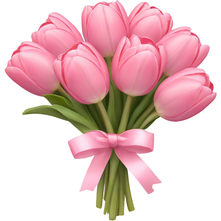 Pastel pink tulip bouquet with bow