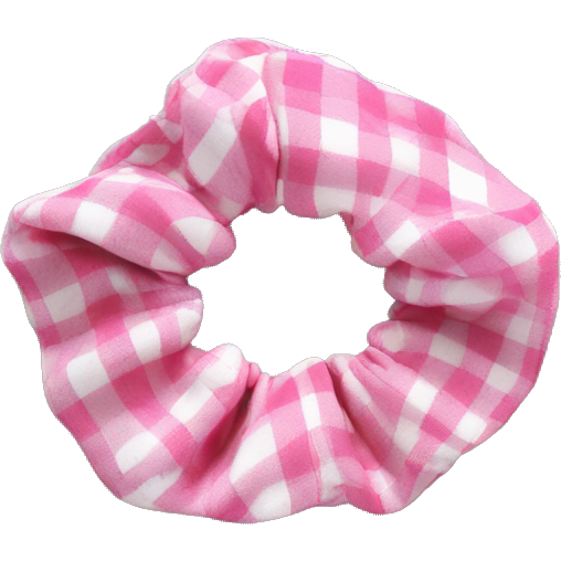 Pink white plaid scrunchie
